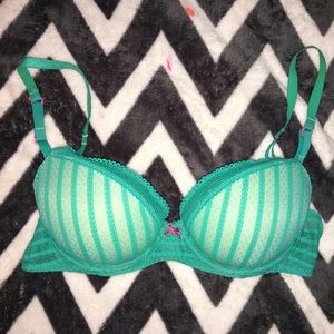 Betsey Johnson Intimates Seafoam Colored Lace Bra 32 B